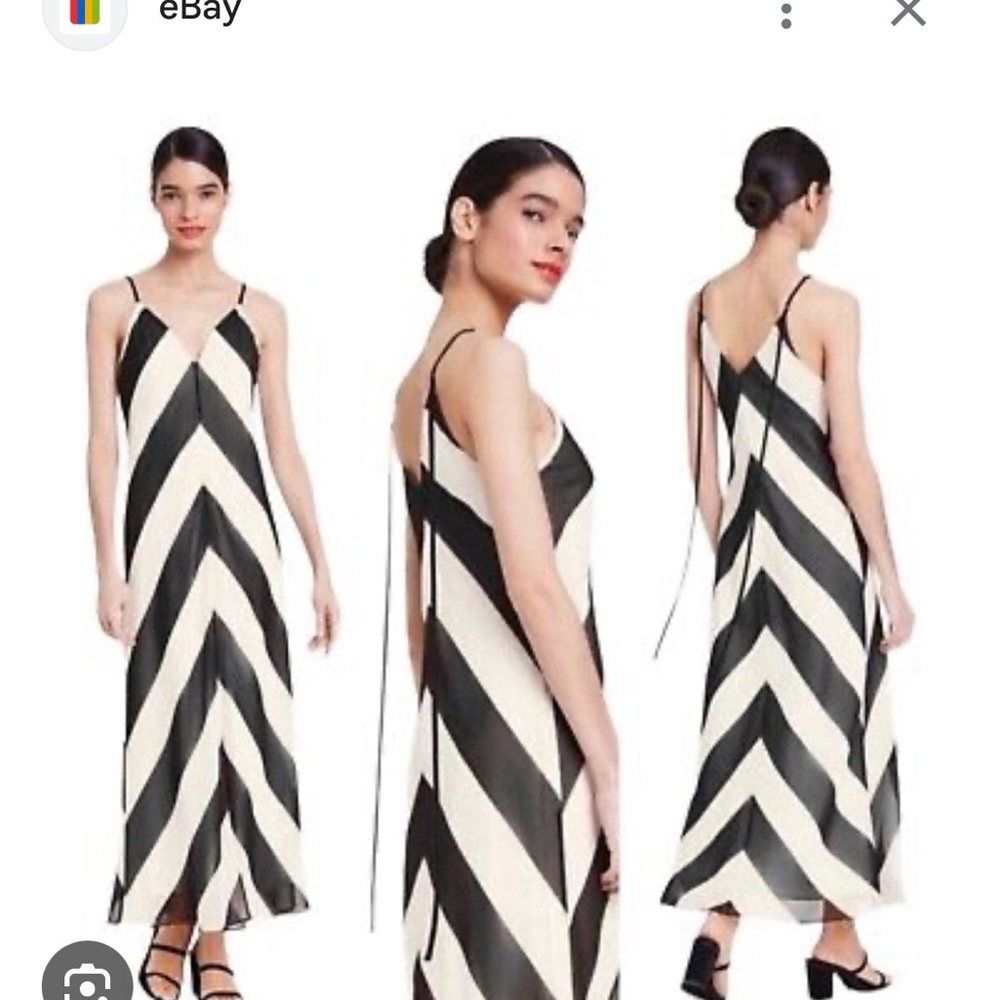 Christopher John Rogers For Target Black White Stripe Dress